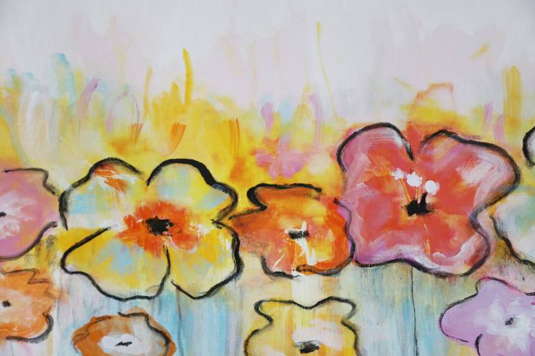 Original Abstract Floral Painting by Maria Moretti