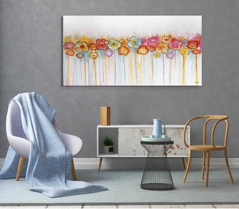 Original Abstract Floral Painting by Maria Moretti
