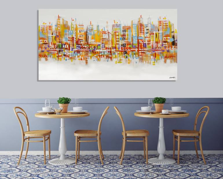 Original Modern Cities Painting by Maria Moretti