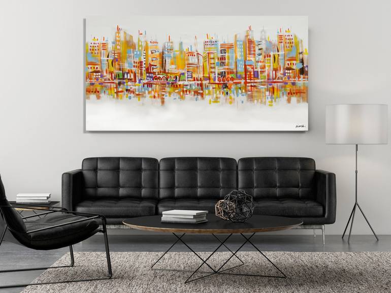 Original Modern Cities Painting by Maria Moretti