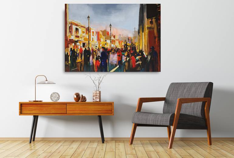 Original Modern Cities Painting by Maria Moretti