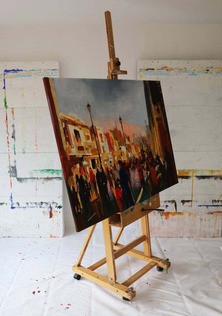 Original Modern Cities Painting by Maria Moretti