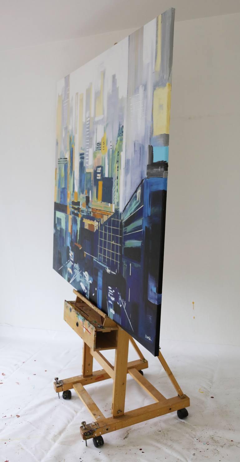 Original Abstract Cities Painting by Maria Moretti
