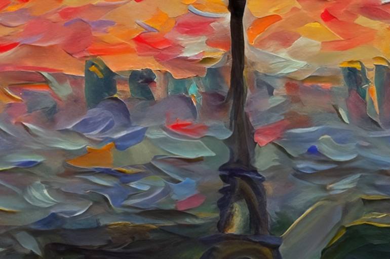 Original Abstract Cities Painting by Maria Moretti