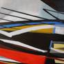 Abstract, geometric painting: Eagle: Detail