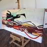 Abstract, geometric painting: Eagle: Side view