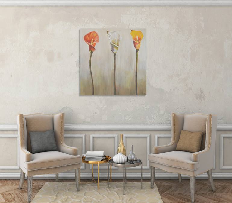 Original Modern Floral Painting by Maria Moretti
