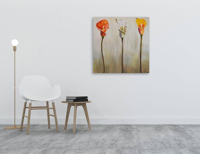 Original Modern Floral Painting by Maria Moretti