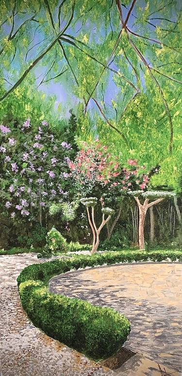 Original Fine Art Garden Paintings by Juan José Molina Gallardo