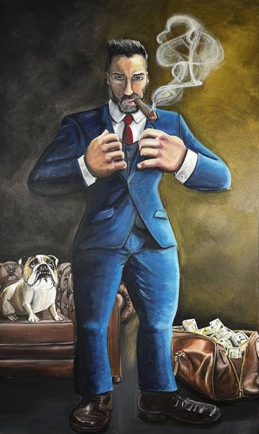 Original Figurative Business Paintings by Tom Roy