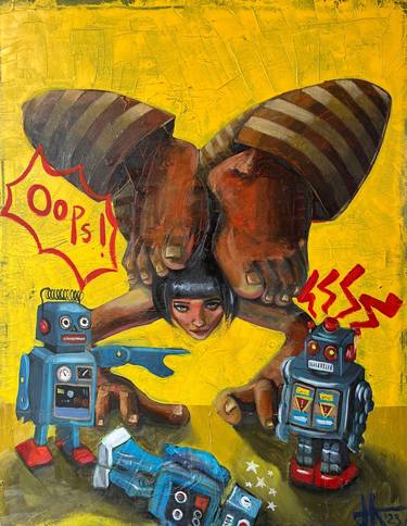 Original Figurative Science/Technology Paintings by Tom Roy