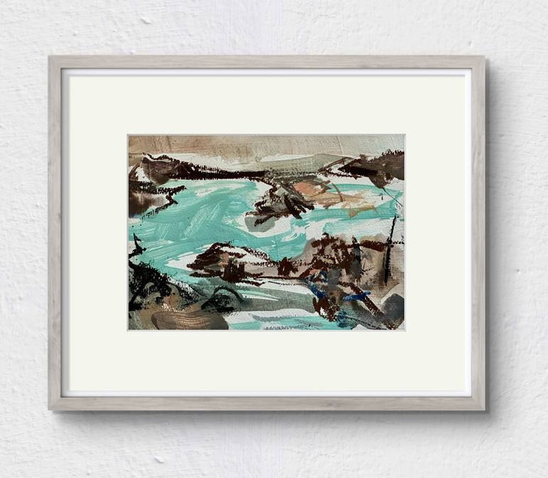 Original Abstract Landscape Drawing by Leticia Balzi