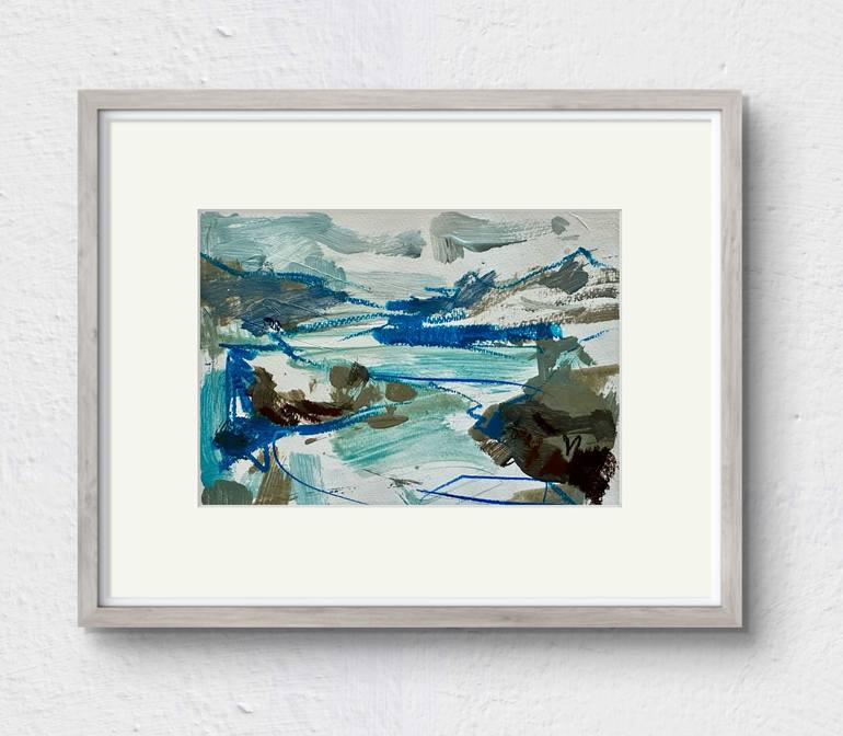 Original Abstract Expressionism Landscape Drawing by Leticia Balzi