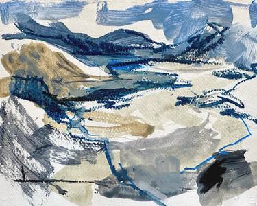 Original Abstract Expressionism Landscape Drawings by Leticia Balzi