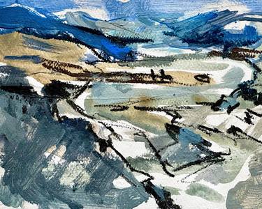 Original Abstract Expressionism Landscape Drawings by Leticia Balzi