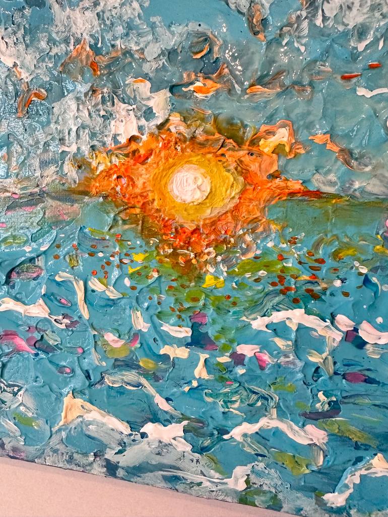 Original Abstract Beach Drawing by Yuliia Posmitna