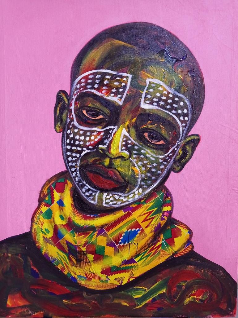 Child Whisperer Painting by Adjei Adjetey | Saatchi Art