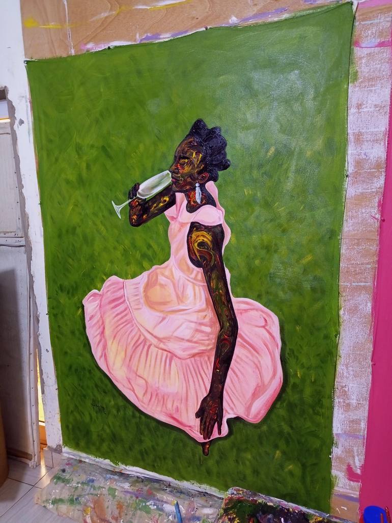 Original Contemporary Women Painting by Adjei Adjetey