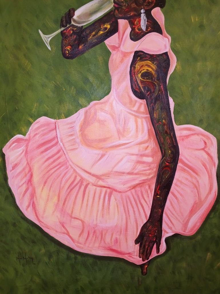 Original Contemporary Women Painting by Adjei Adjetey