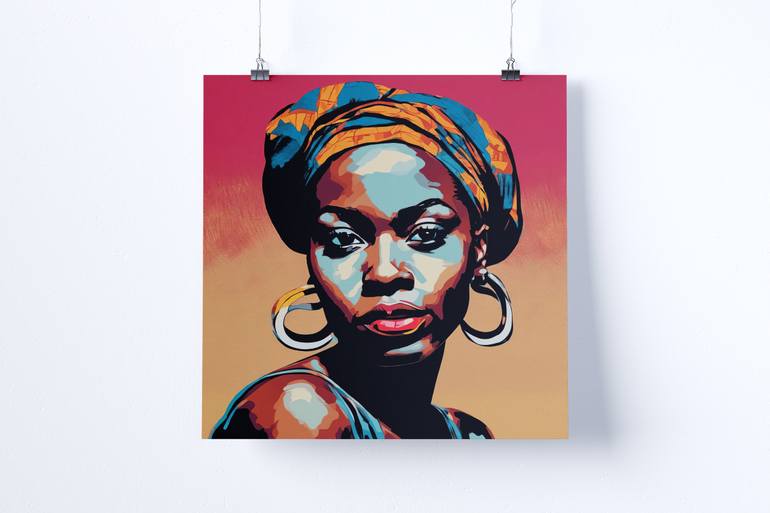 Original Pop Art People Painting by Ashitey  Zigah