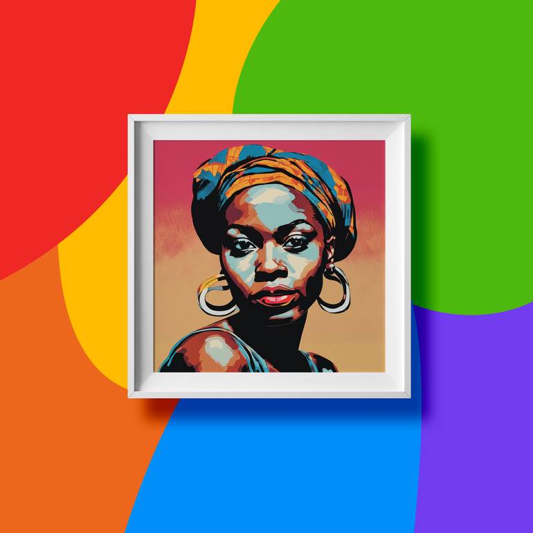 Original Pop Art People Painting by Ashitey  Zigah