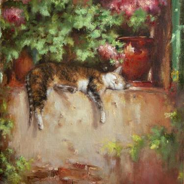 Print of Impressionism Cats Paintings by Viktor Kolomiyets