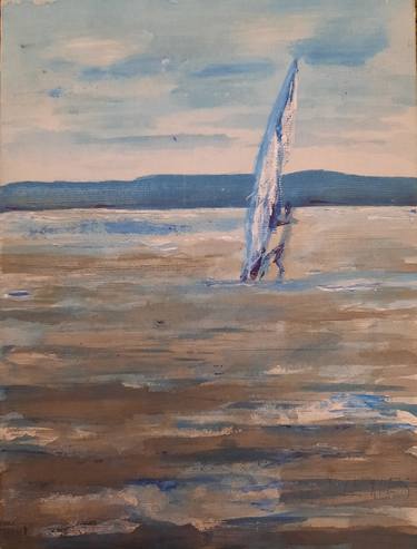 Original Impressionism Sailboat Paintings by Jenő Dienes