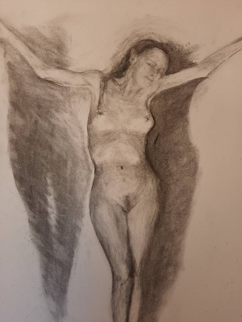 Original Realism Nude Drawing by Jenő Dienes