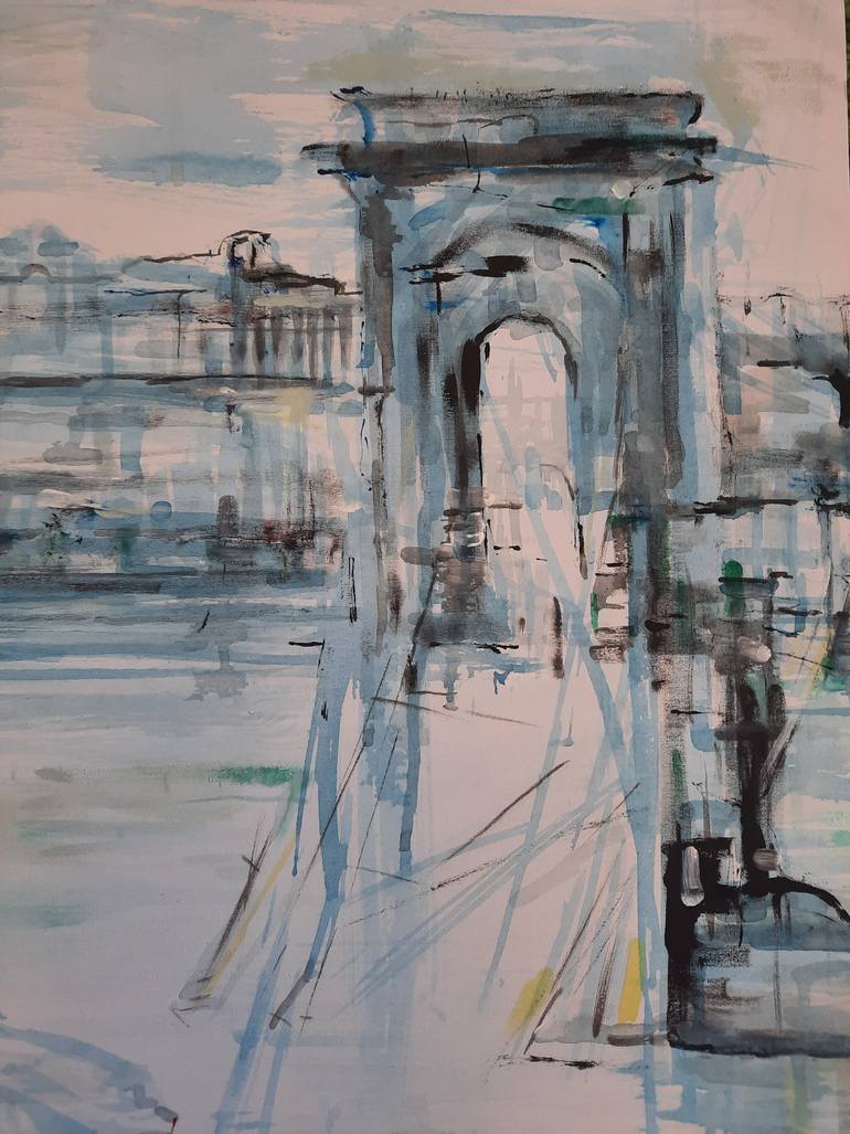 Original Impressionism Landscape Painting by Jenő Dienes