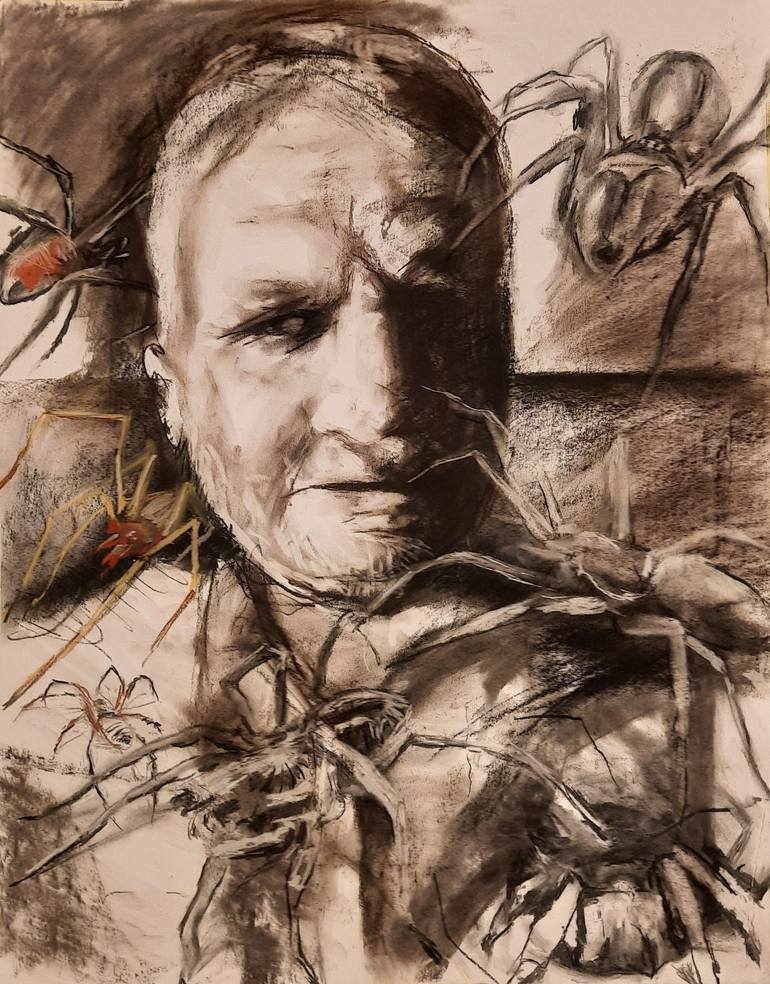 Original Portrait Drawing by Jenő Dienes