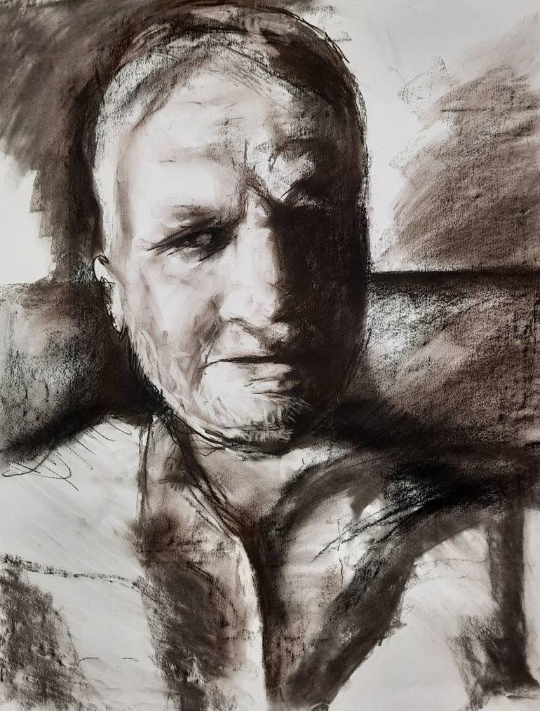 Original Portrait Drawing by Jenő Dienes