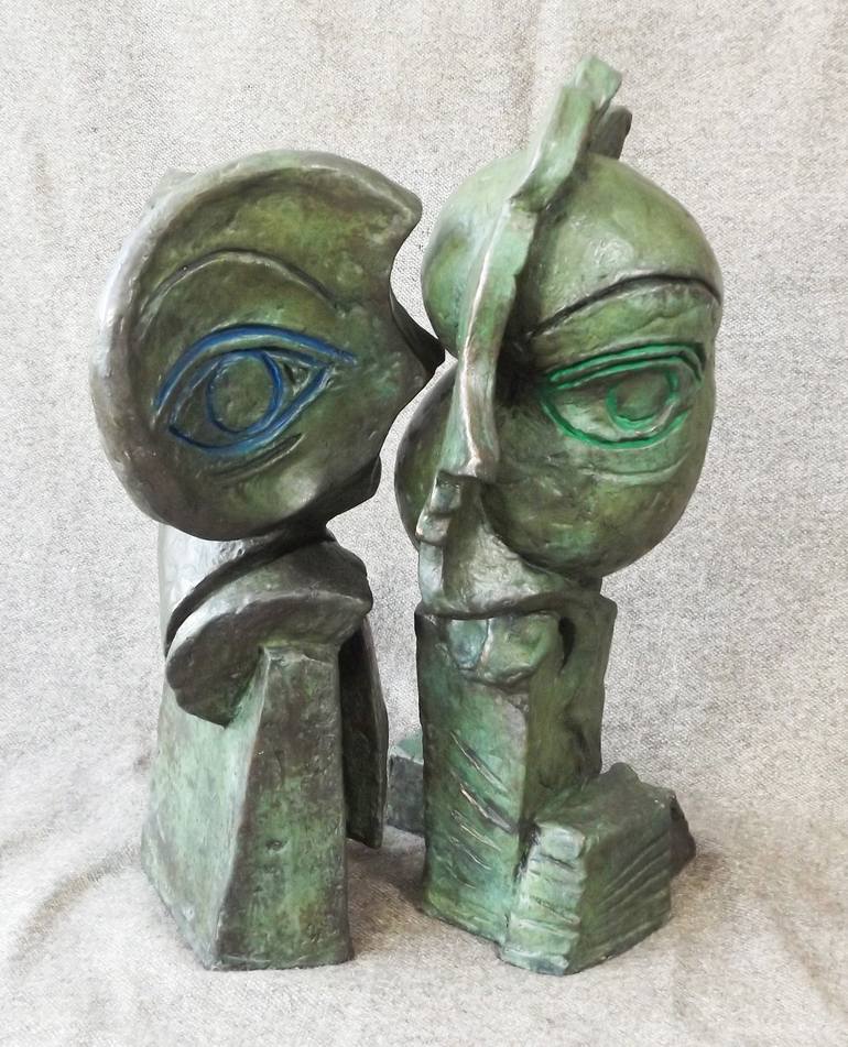 Original Figurative Family Sculpture by David Seeger