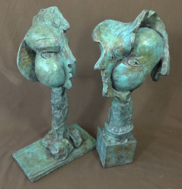 Original Figurative Family Sculpture by David Seeger