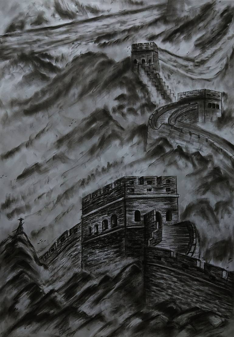 great wall of china illustration