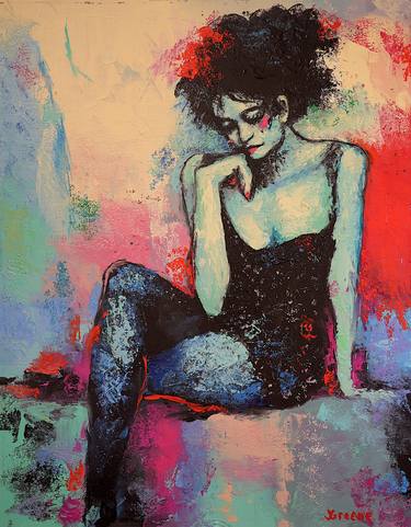 Original Abstract Expressionism Women Paintings by James Greene