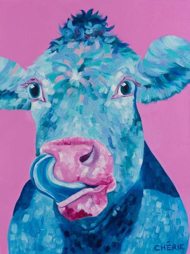 Print of Figurative Cows Paintings by Cherie O'Neill