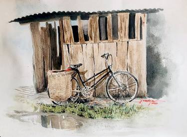 Print of Bicycle Paintings by Aries Sutrisno
