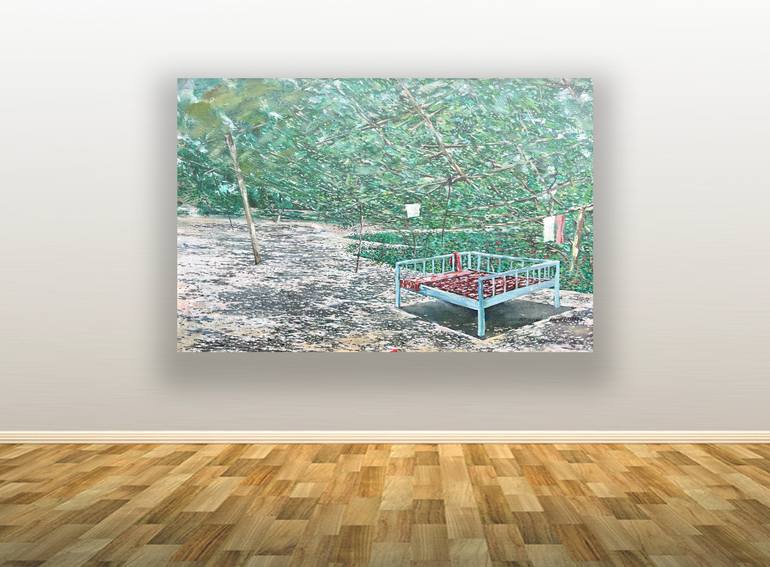 Original Impressionism Garden Painting by Lola Sayfi