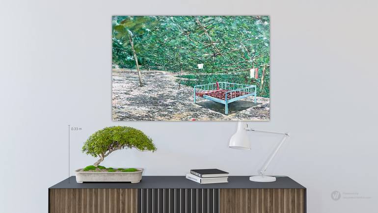 Original Impressionism Garden Painting by Lola Sayfi