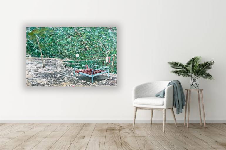 Original Impressionism Garden Painting by Lola Sayfi
