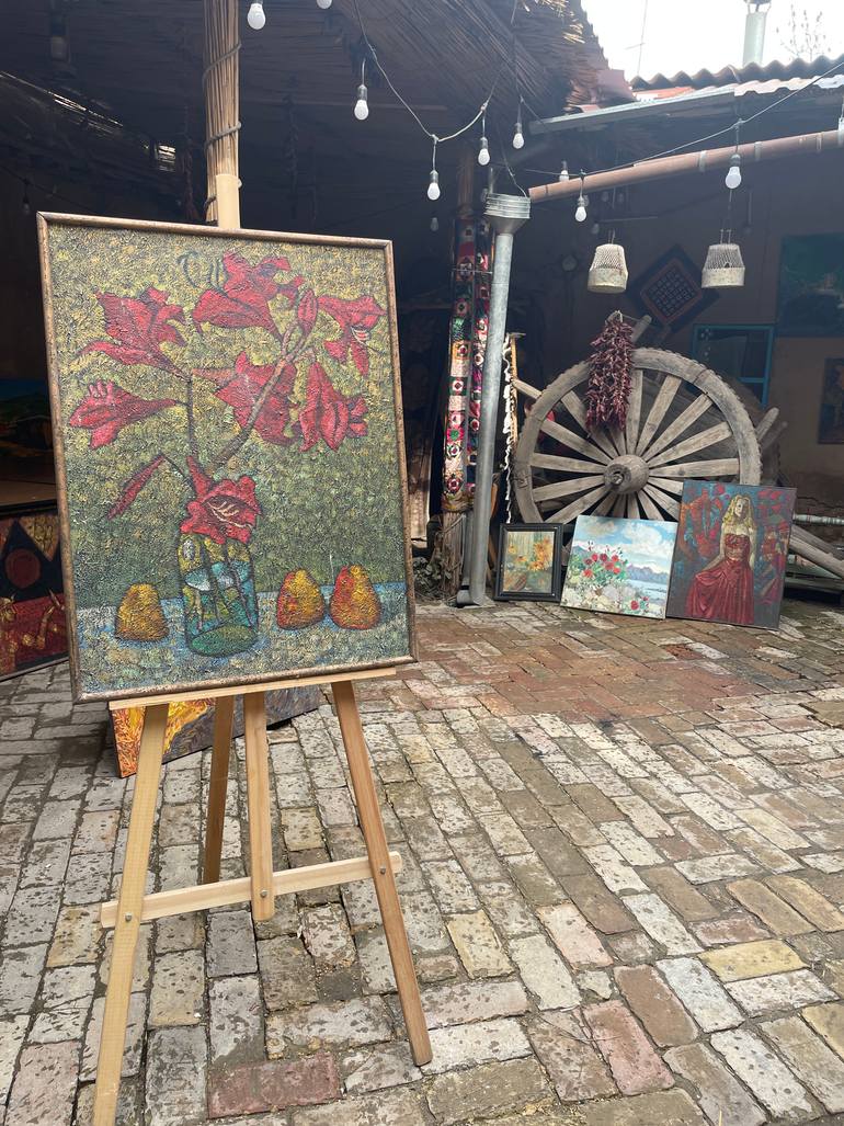 Original Abstract Floral Painting by Lola Sayfi
