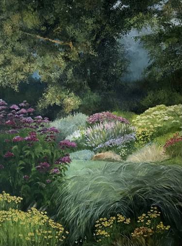 Original Fine Art Garden Paintings by Kinga Legg