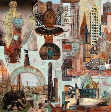 Original Abstract Expressionism Abstract Collage by Marja van der Klaauw