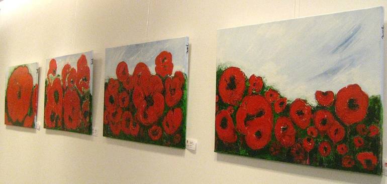 Original Abstract Expressionism Floral Painting by Marleen Becks