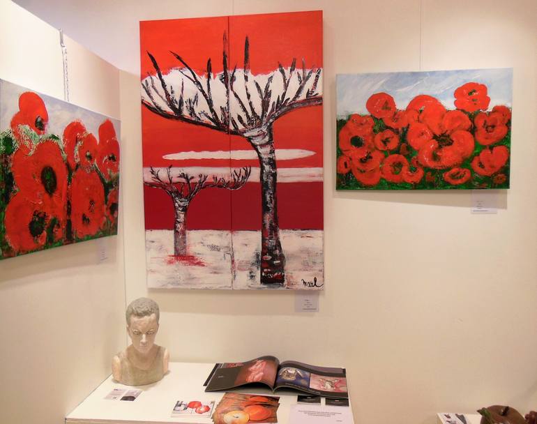 Original Abstract Expressionism Floral Painting by Marleen Becks
