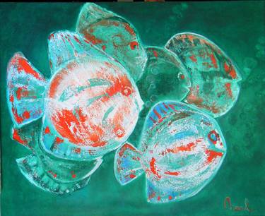 Print of Abstract Expressionism Fish Paintings by marleen becks