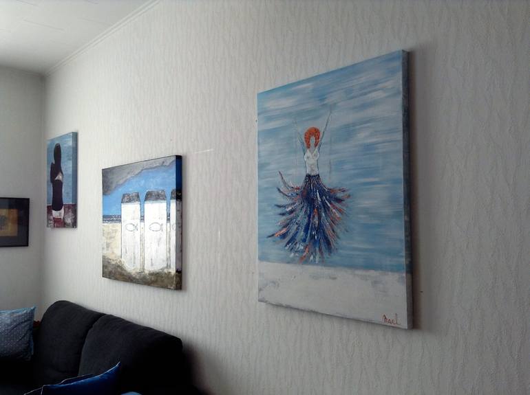 Original Beach Painting by marleen becks