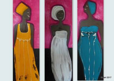 Original Art Deco Women Paintings by marleen becks