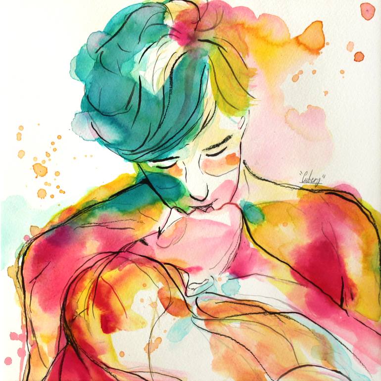 Original Conceptual Love Drawing by Nathalie Cubéro