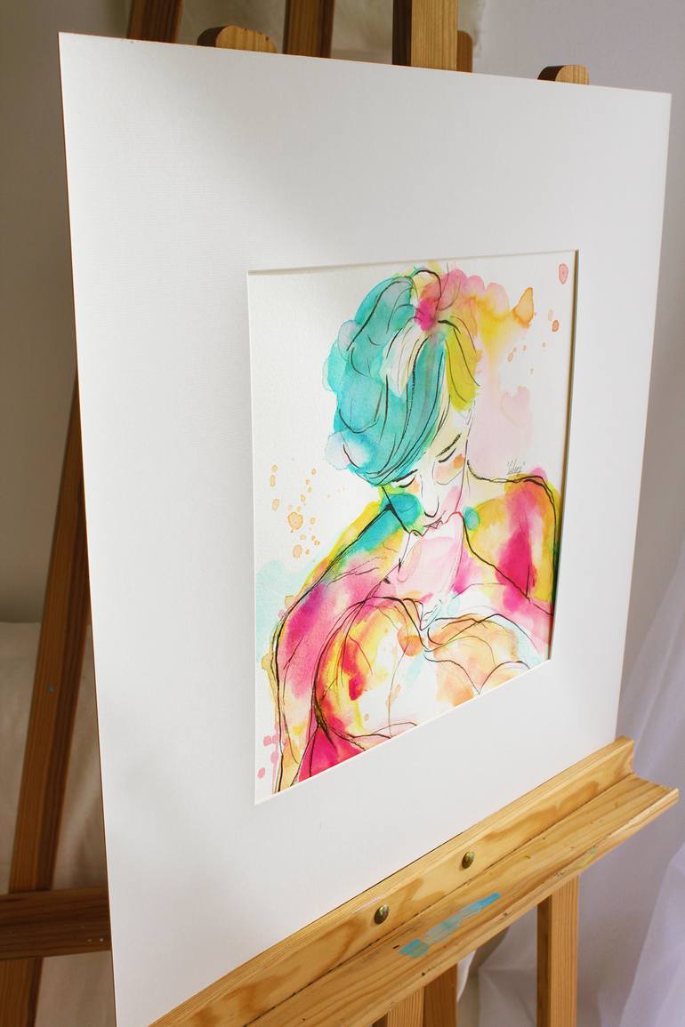 Original Conceptual Love Drawing by Nathalie Cubéro